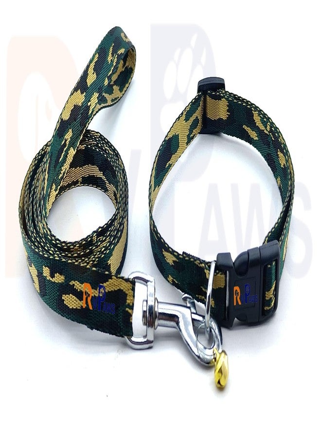 Pups&Pets طوق نايلون للحيوانات الأليفة من Pups&Pets مع مقود وإبزيم قابل للتعديل وسريع الفتح، طقم طوق يسمح بمرور الهواء، مثالي للعب والمشي في الهواء الطلق، للجراء والقطط (أخضر وأصفر). - Image 2